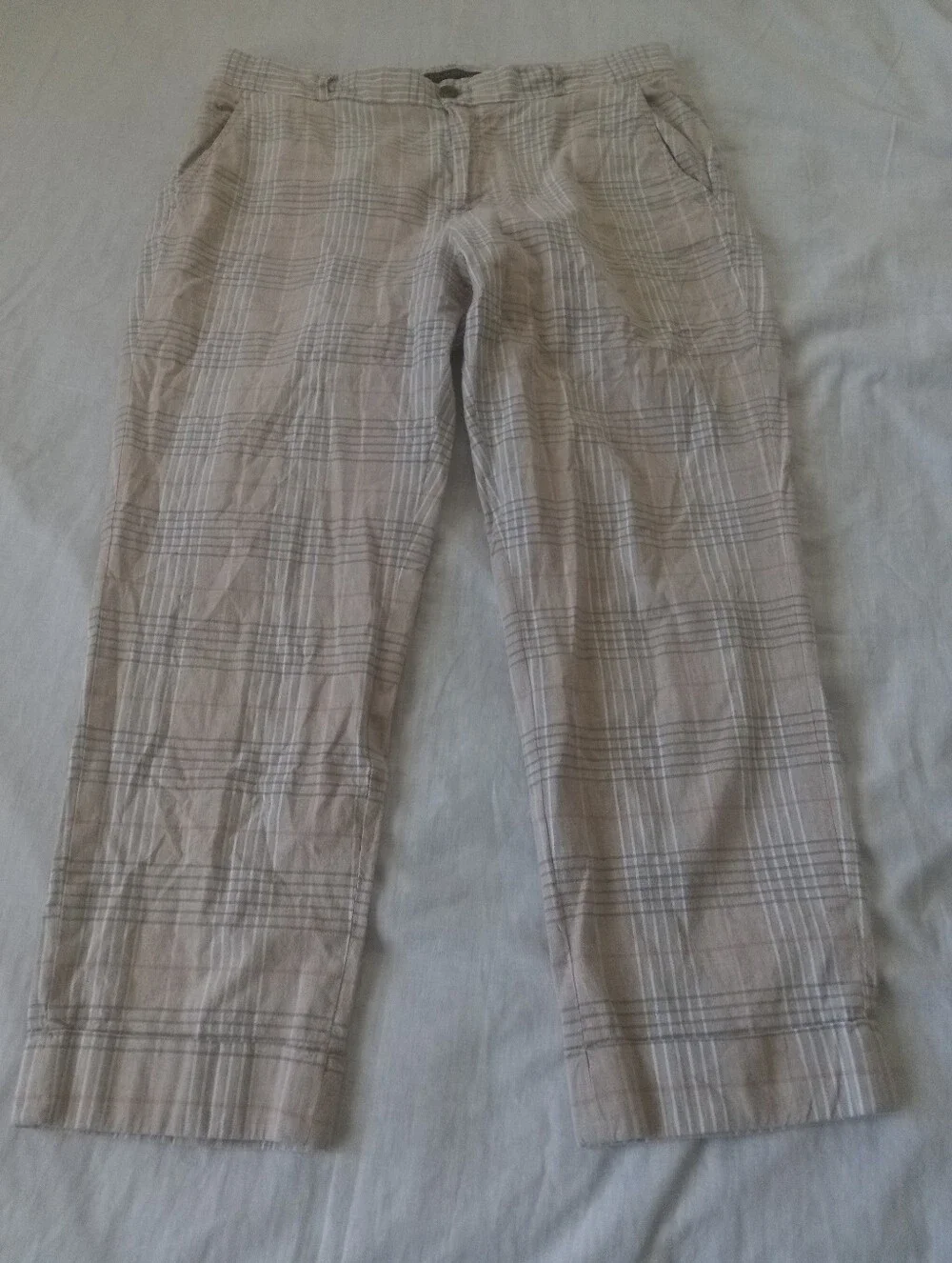 Banana Republic Women's Beige Plaid Avery Pants